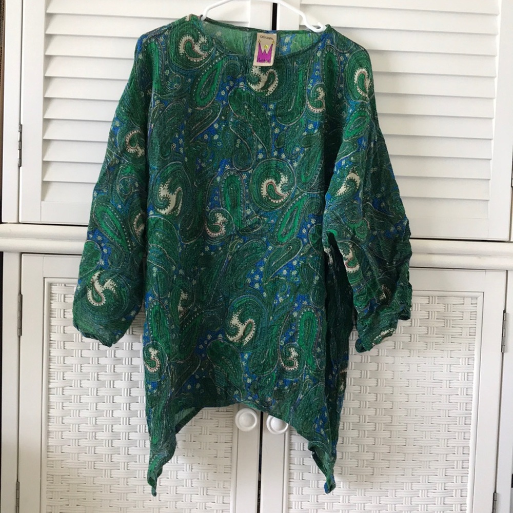Original Anthony Small Top green boho tunic